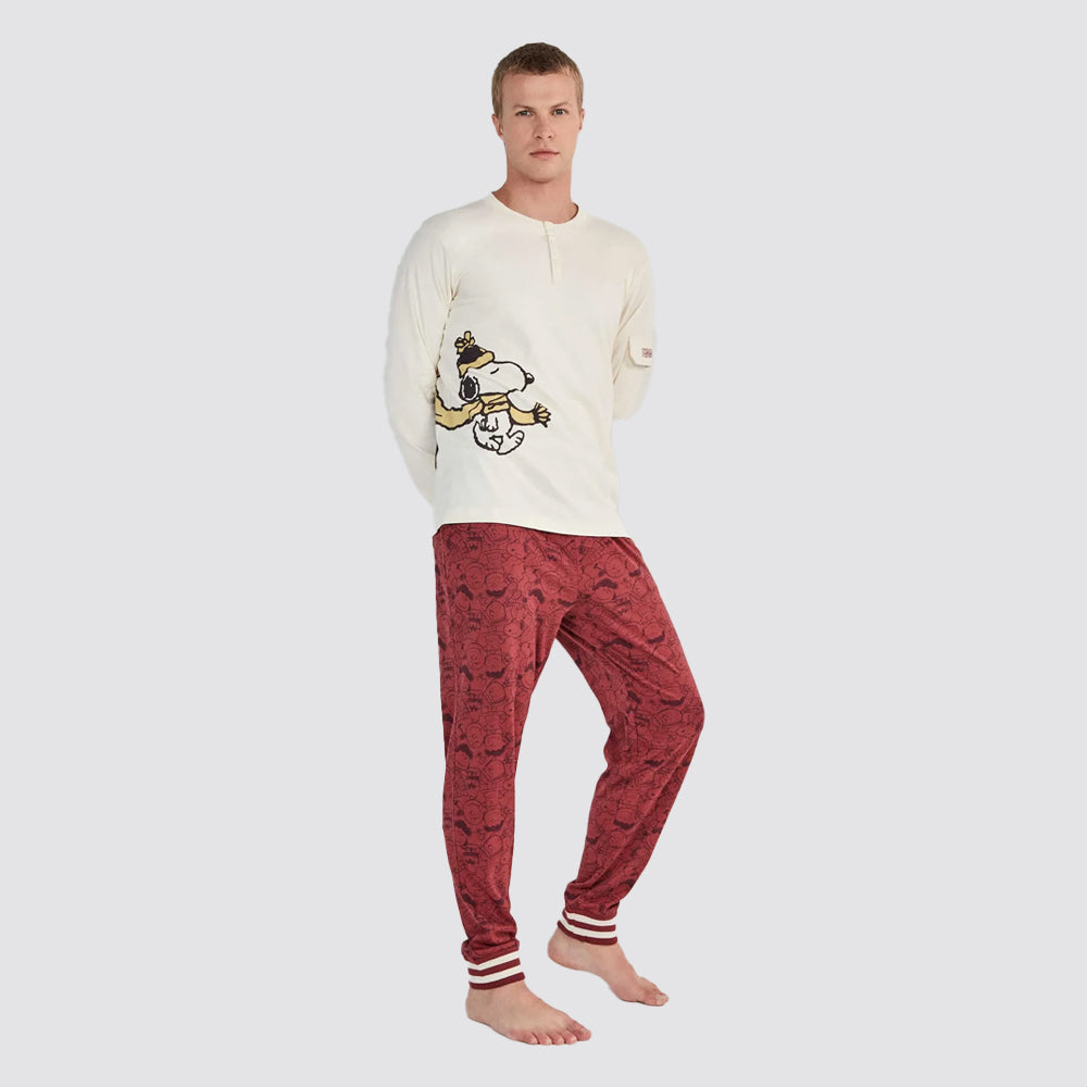 Pigiama uomo gisela snoopy in cotone interlock
