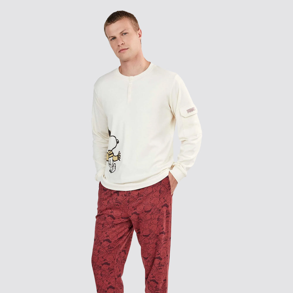 Pigiama uomo gisela snoopy in cotone interlock