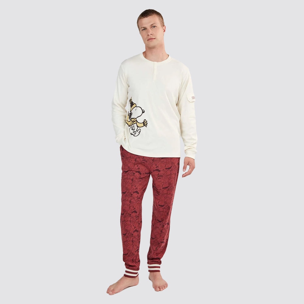 Pigiama uomo gisela snoopy in cotone interlock