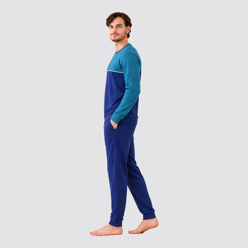 Pigiama uomo noi di notte caldo cotone girocollo