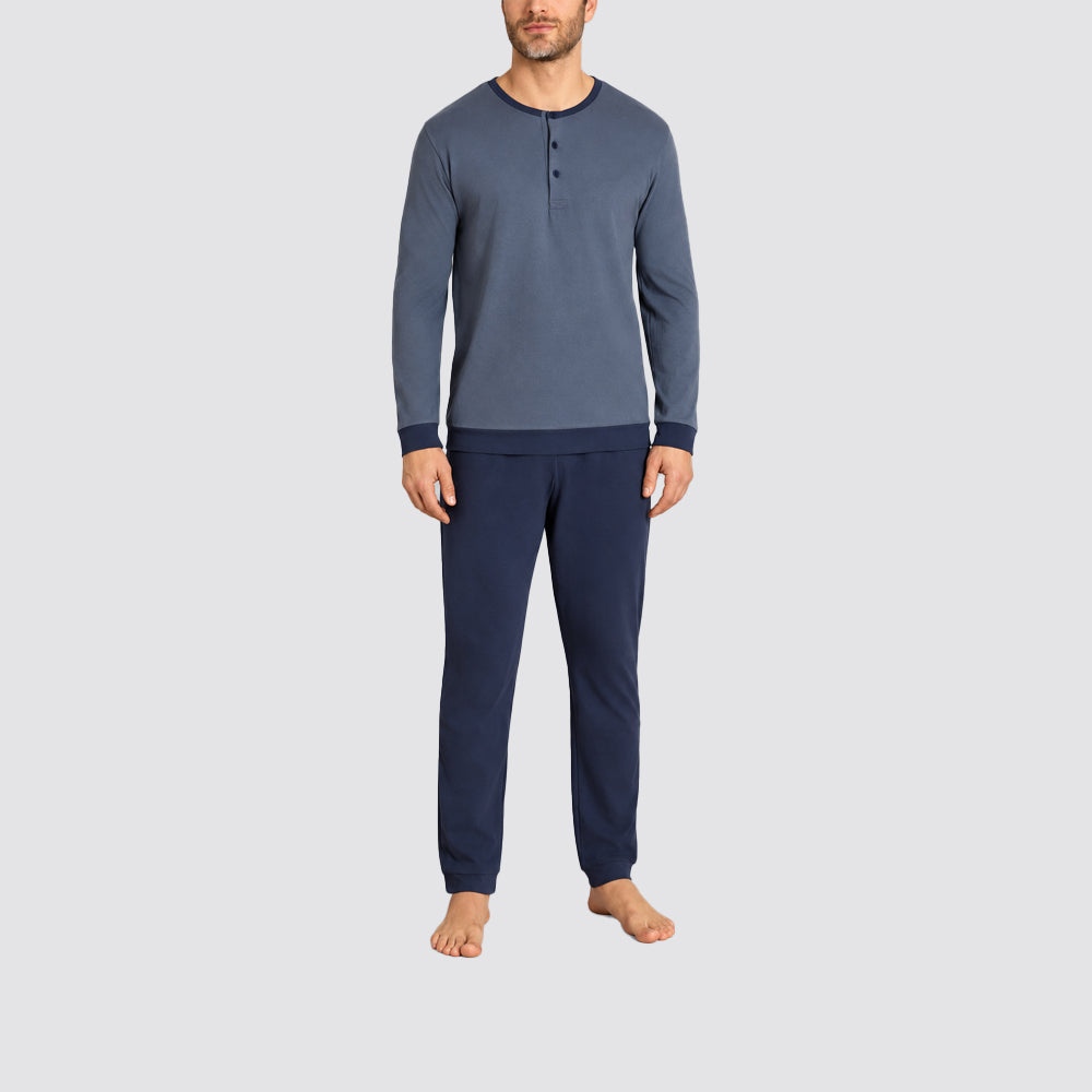 Pigiama uomo ragno lungo double peach con collo serafino