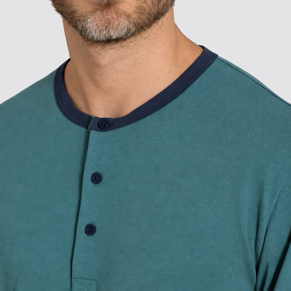 Pigiama uomo ragno lungo double peach con collo serafino