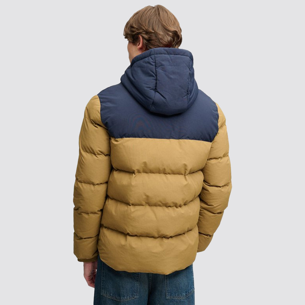 Piumino everest colour block superdry uomo con cappuccio