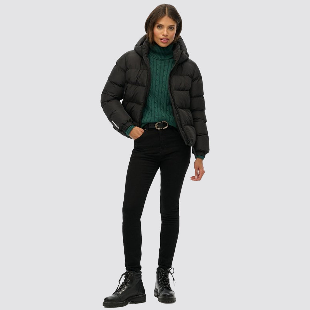 Piumino sports puffer superdry donna con cappuccio