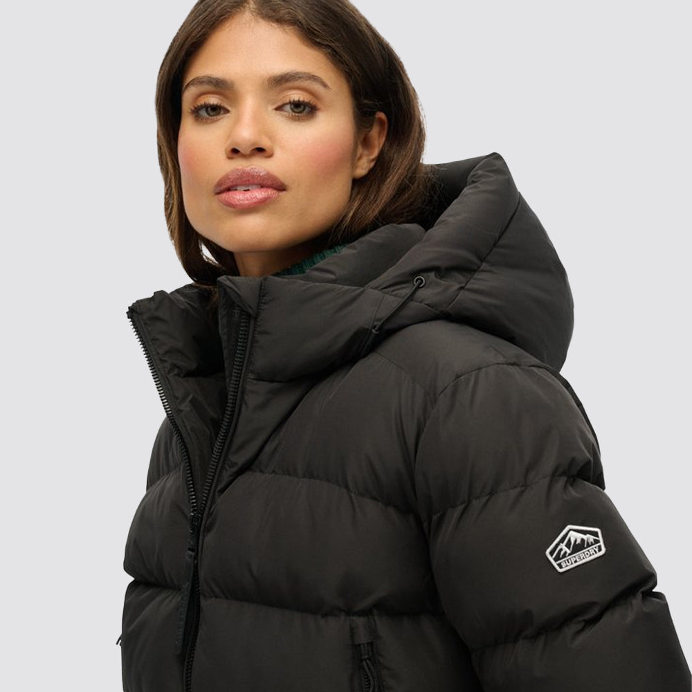 Piumino sports puffer superdry donna con cappuccio
