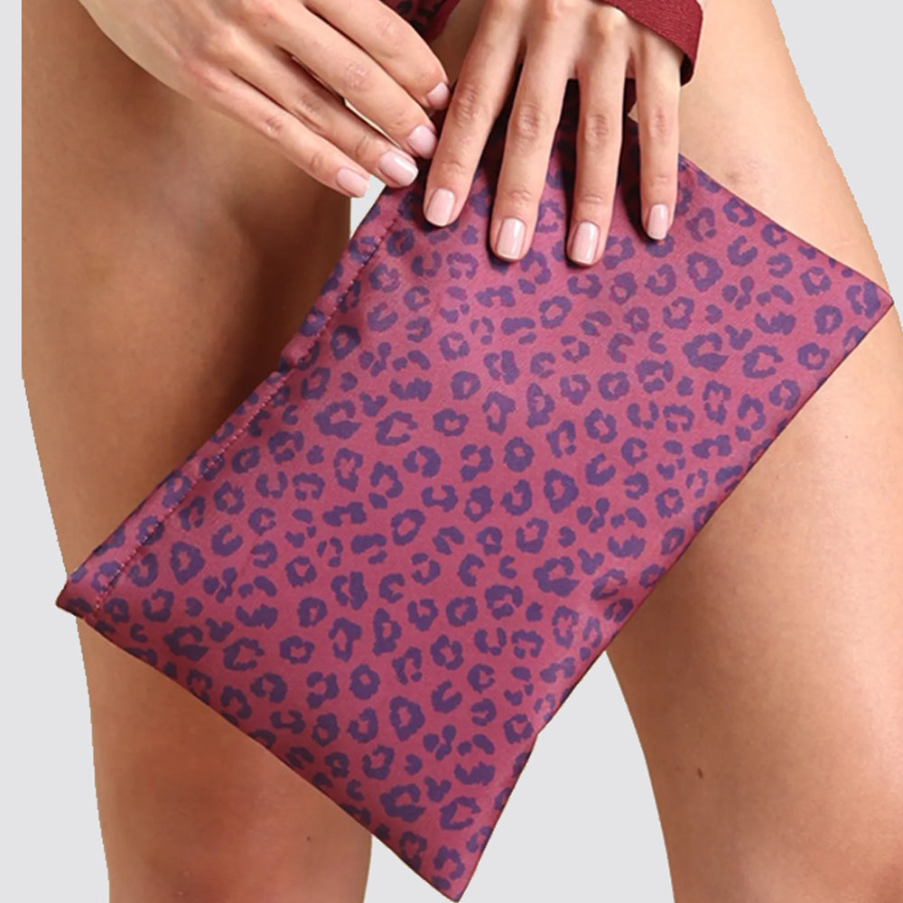 Pochette donna maculata con zip