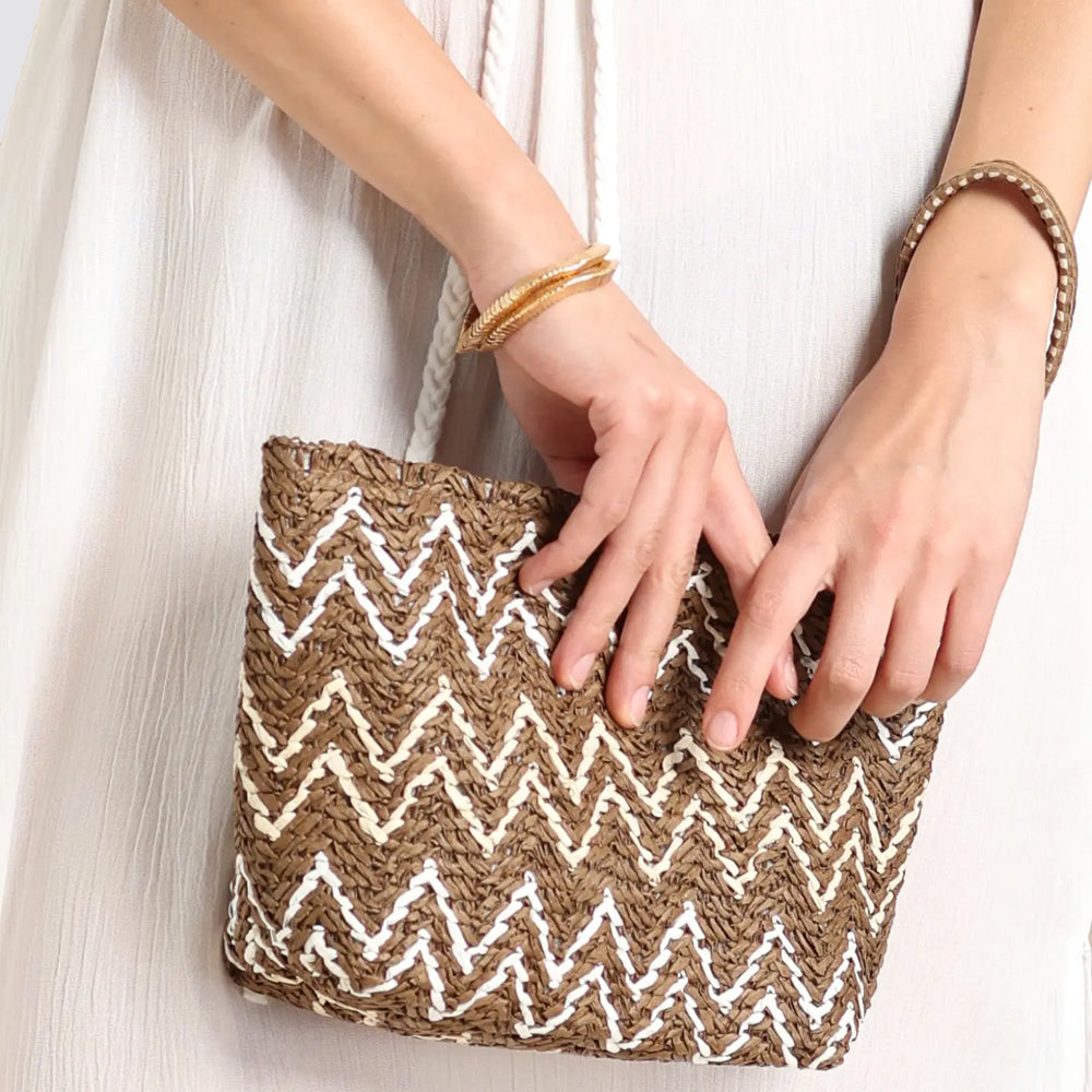 Pochette donna zig zag con zip