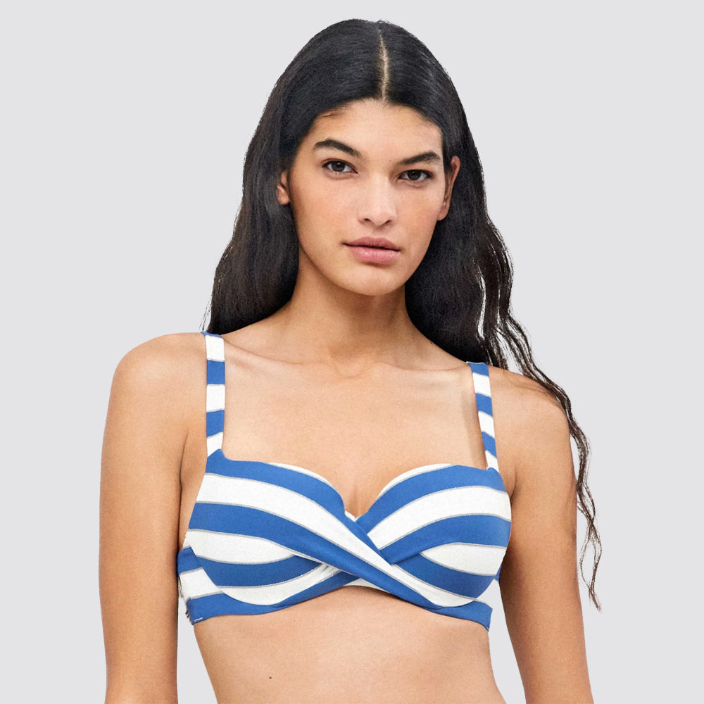 Reggiseno bikini contenitivo da donna a righe