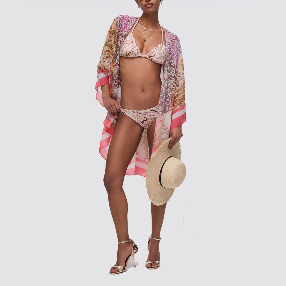 Reggiseno bikini triangolo donna con laccetti floreale