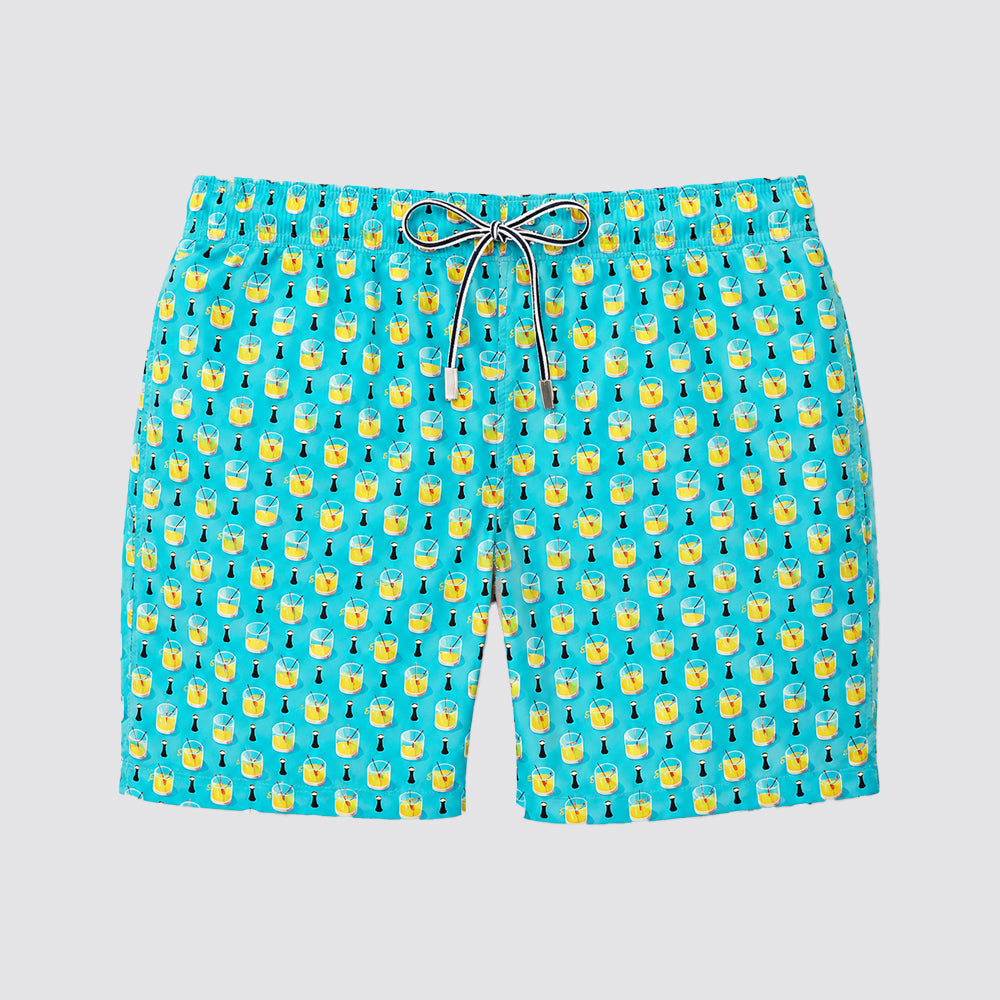 Short uomo mare stampa gin tonic