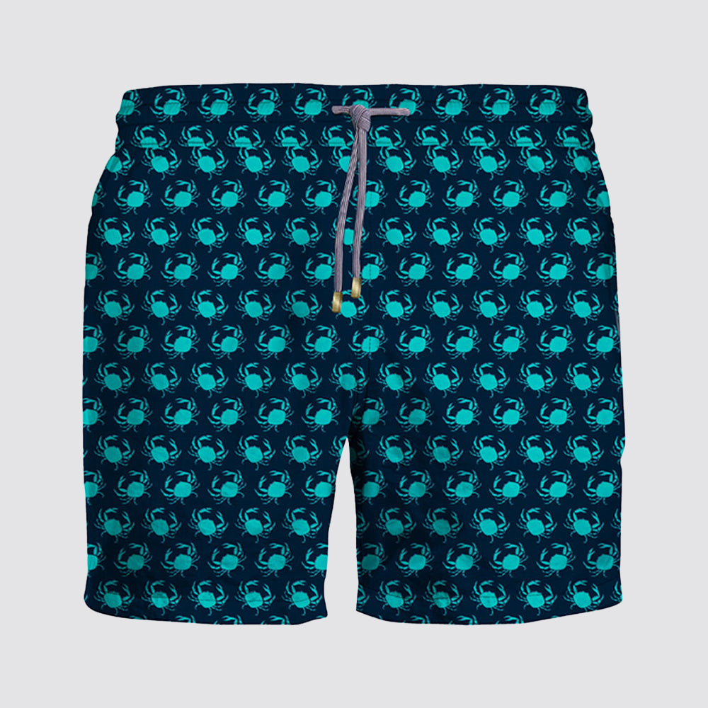 Short uomo mare stampa granchio