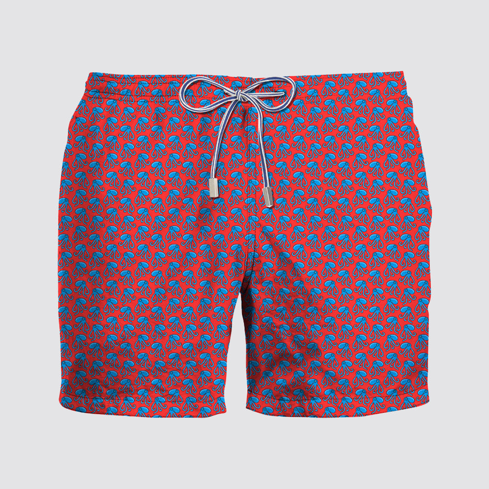 Short uomo mare stampa polipo