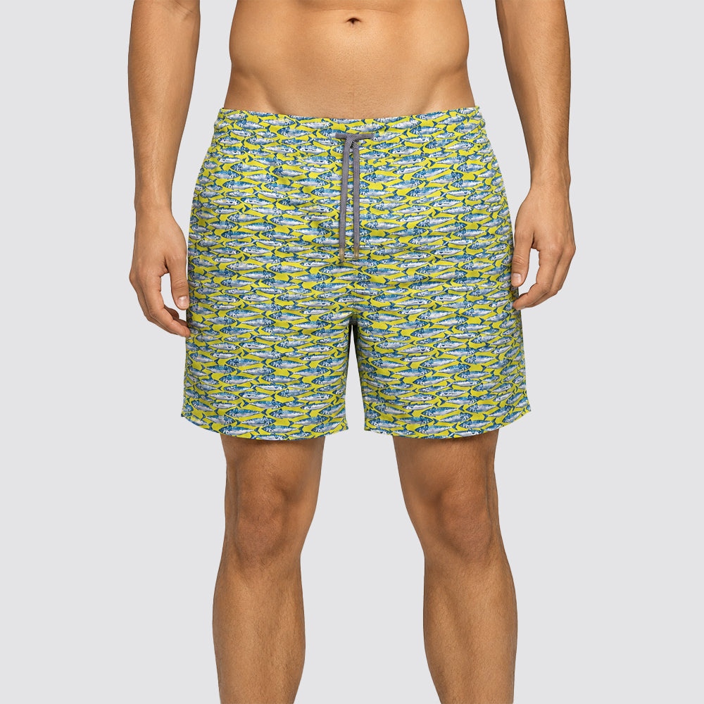 Short uomo mare stampa sardine