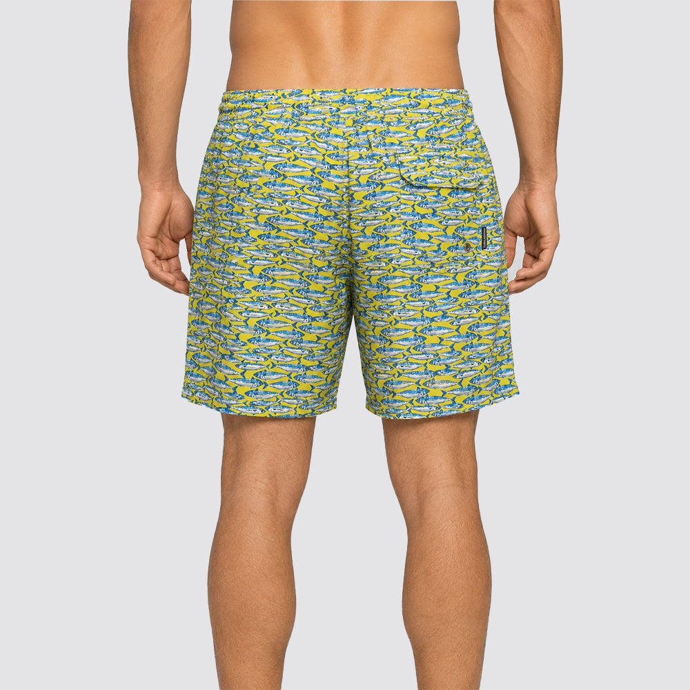 Short uomo mare stampa sardine