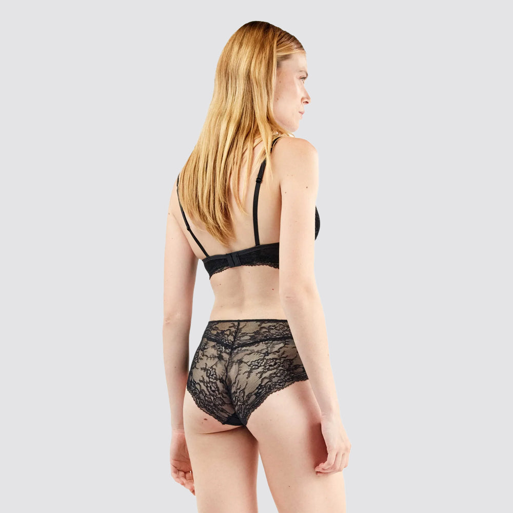 Slip alto donna gisela microfibra e pizzo taglio laser