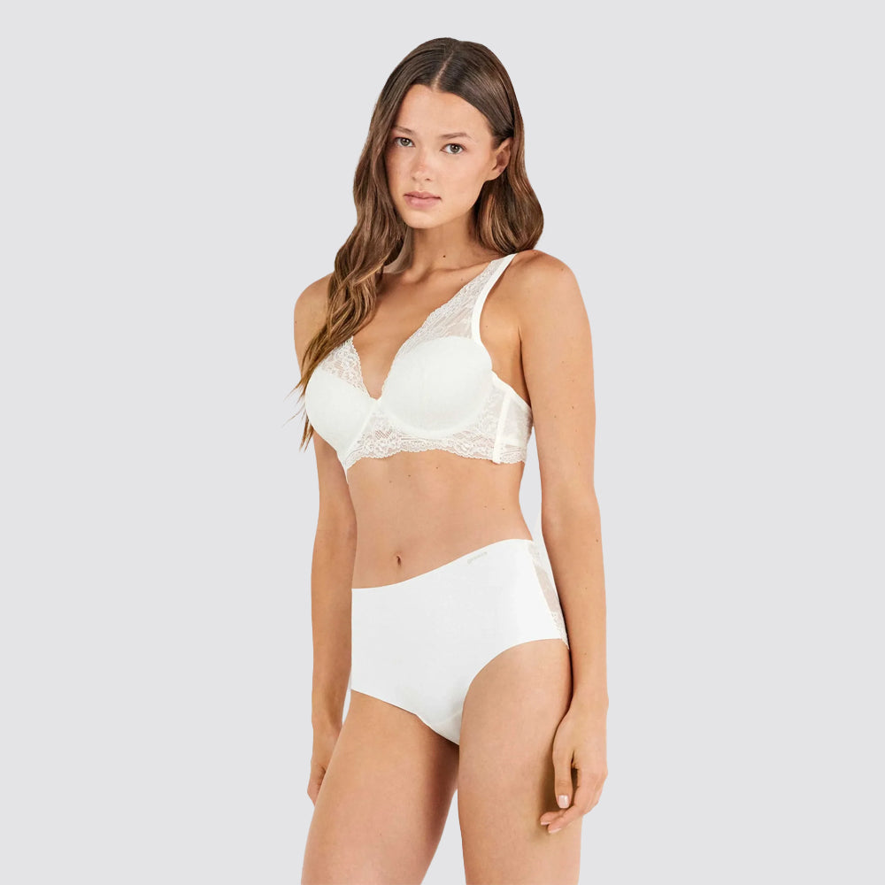 Slip alto donna gisela microfibra e pizzo taglio laser