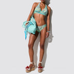 Slip bikini donna con laccetti e stampa paisley