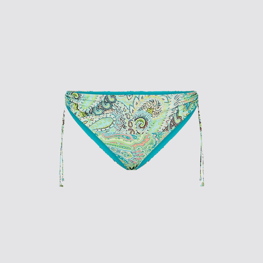 Slip bikini donna con laccetti e stampa paisley
