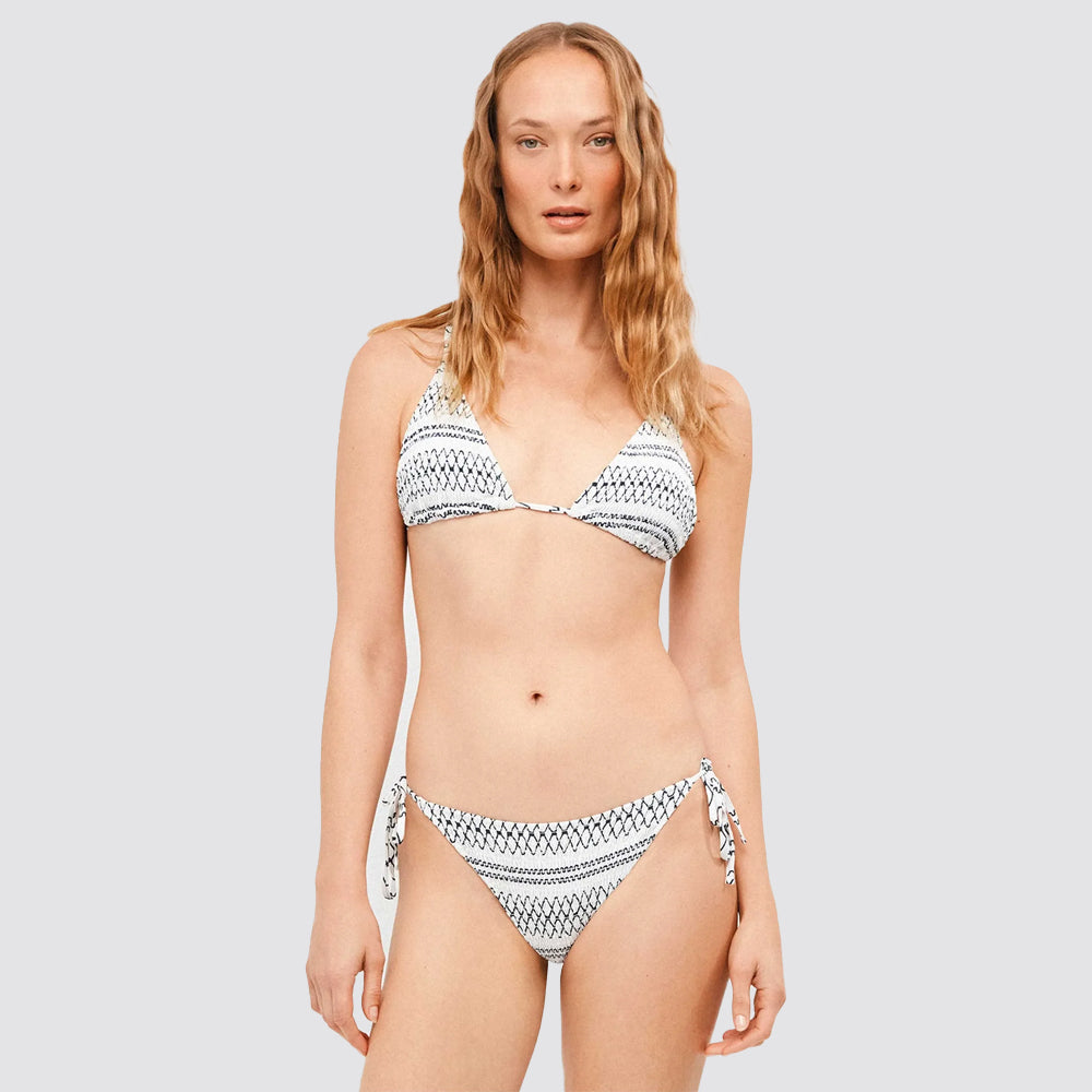 Slip bikini donna con lacci laterali fantasia