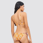 Slip bikini donna con lacci laterali fantasia