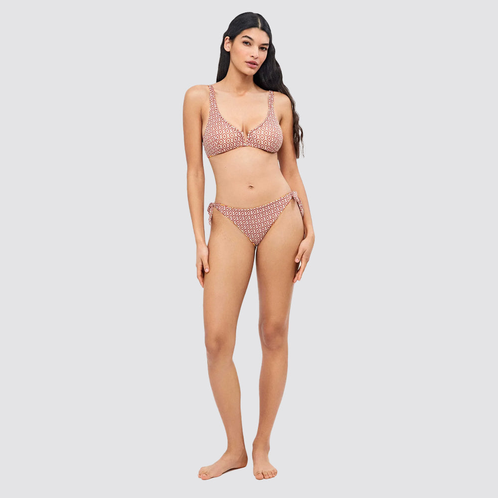 Slip bikini donna con lacci laterali fantasia