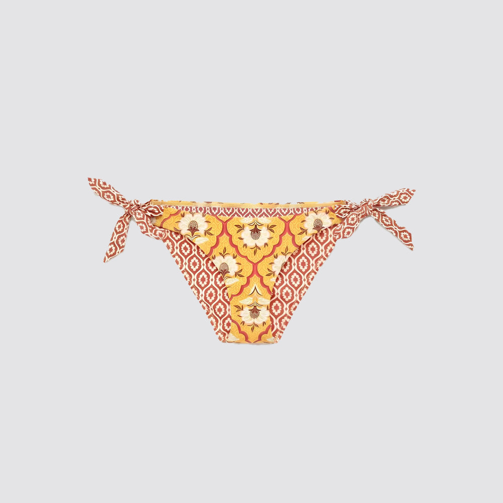 Slip bikini donna con lacci laterali fantasia