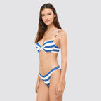 Slip bikini donna modello alto a righe