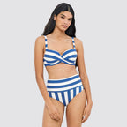 Slip bikini donna multiposizione a righe