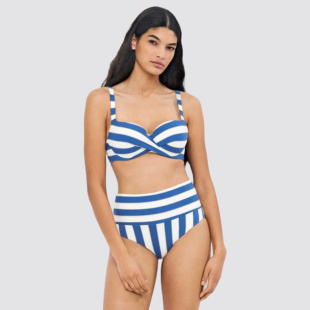 Slip bikini donna multiposizione a righe