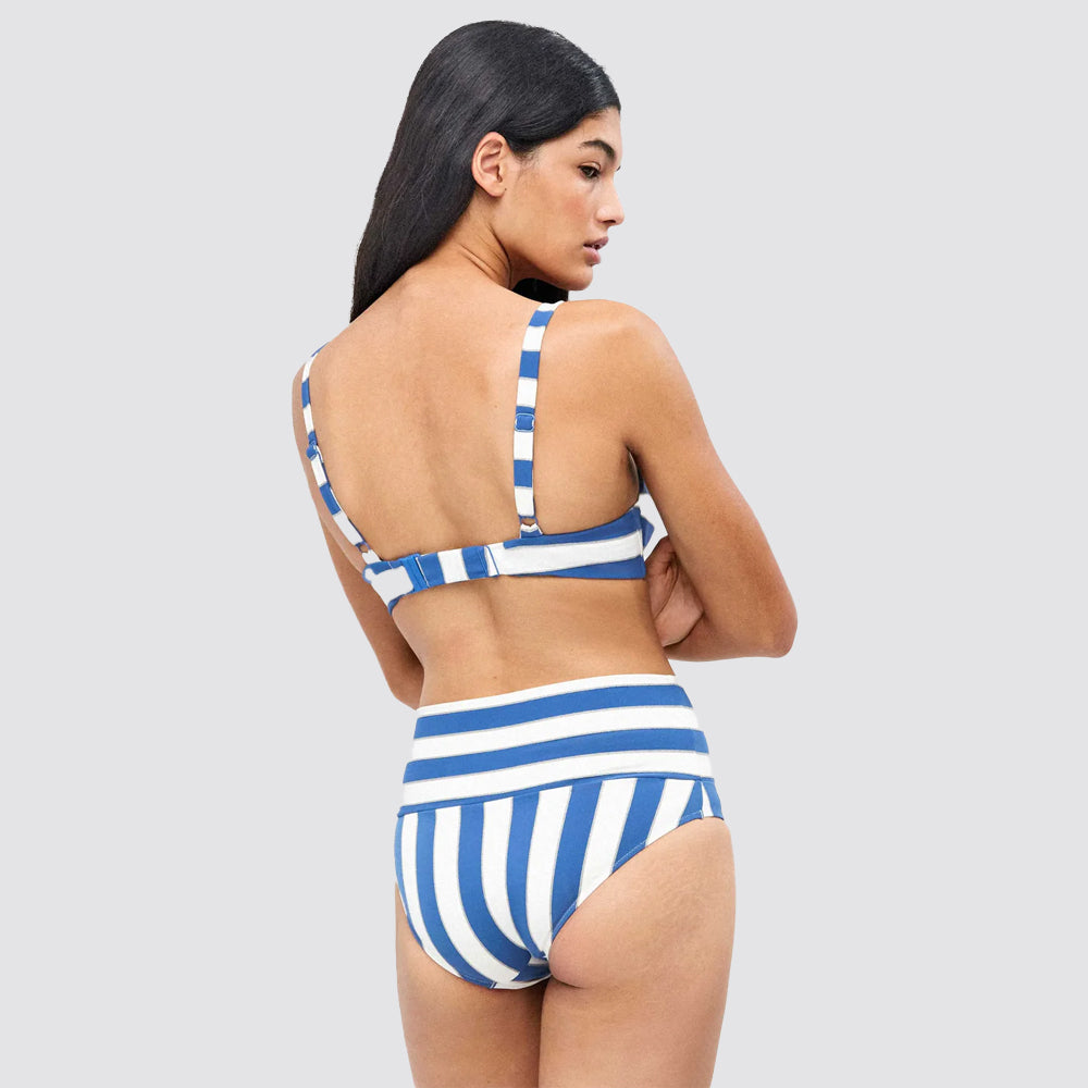 Slip bikini donna multiposizione a righe