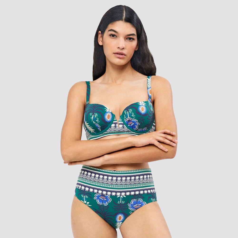 Slip bikini donna multiposizione fantasia