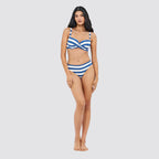 Slip bikini donna sgambato a righe