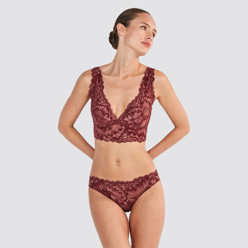 Slip donna gisela classico in pizzo di velluto