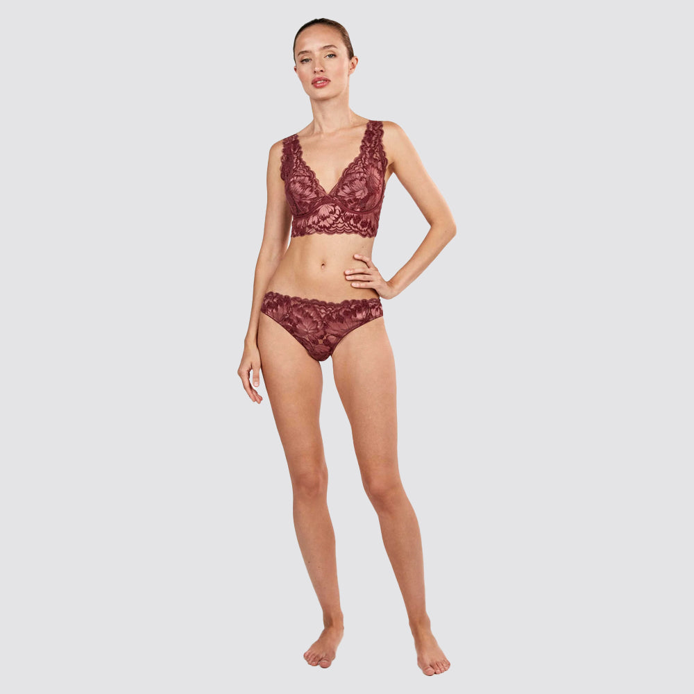 Slip donna gisela classico in pizzo di velluto