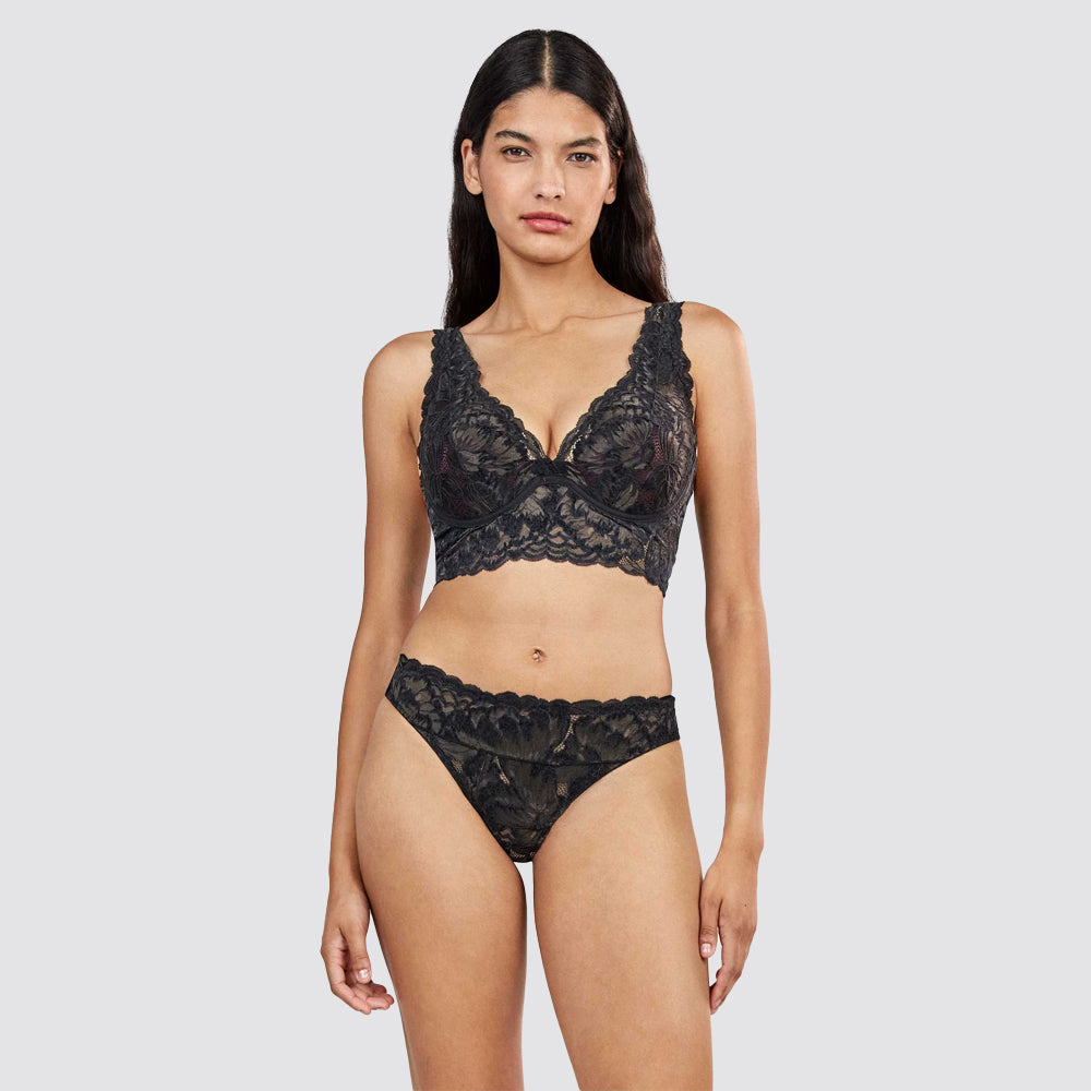 Slip donna gisela classico in pizzo di velluto