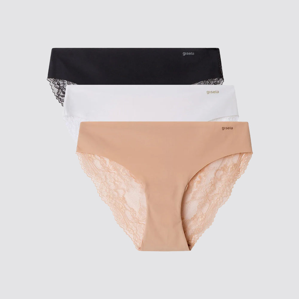 Slip donna gisela microfibra e pizzo taglio laser