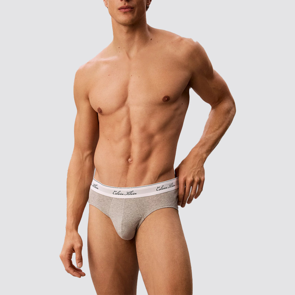 Slip uomo calvin klein icon cotton stretch script 3 pack