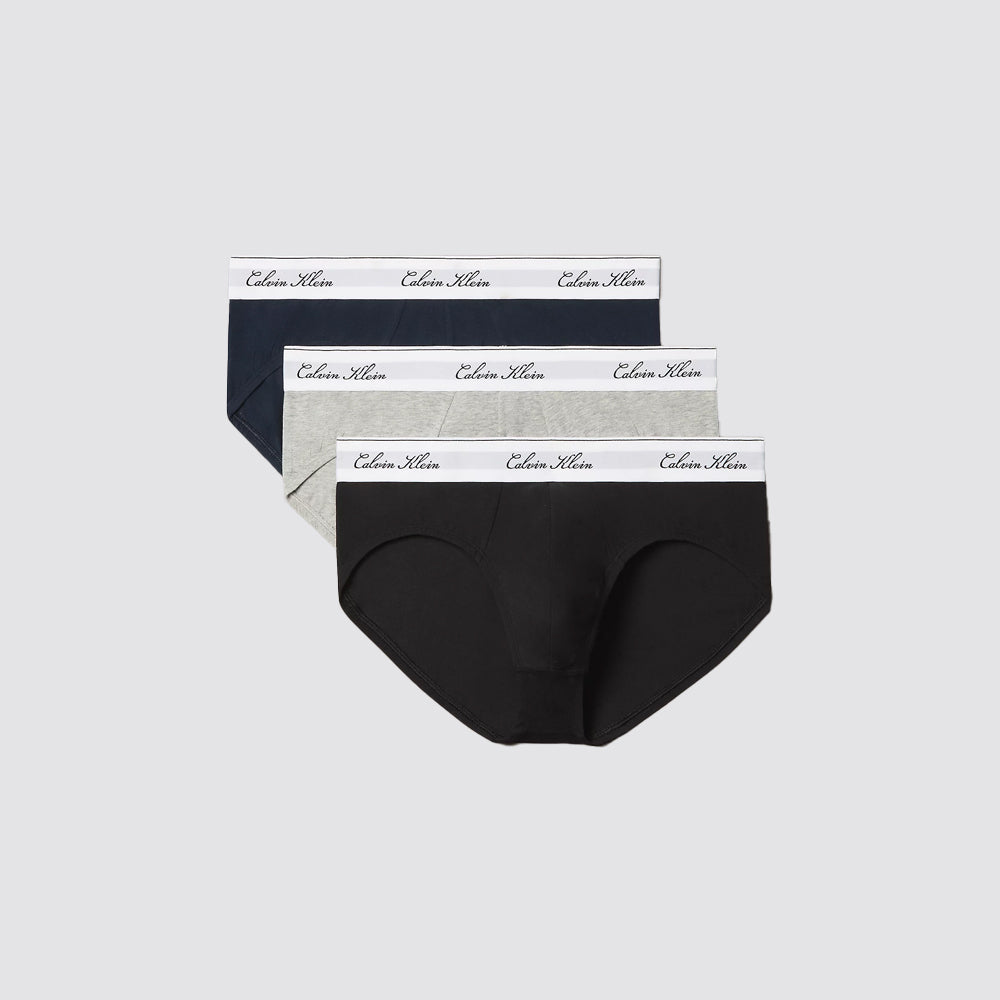 Slip uomo calvin klein icon cotton stretch script 3 pack