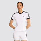 T-shirt donna 3 strisce slim fit girocollo