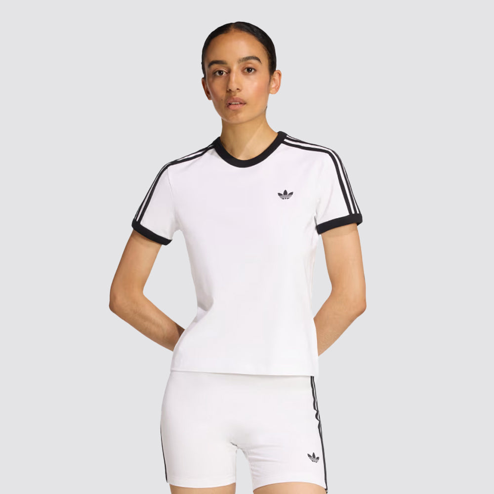 T-shirt donna 3 strisce slim fit girocollo