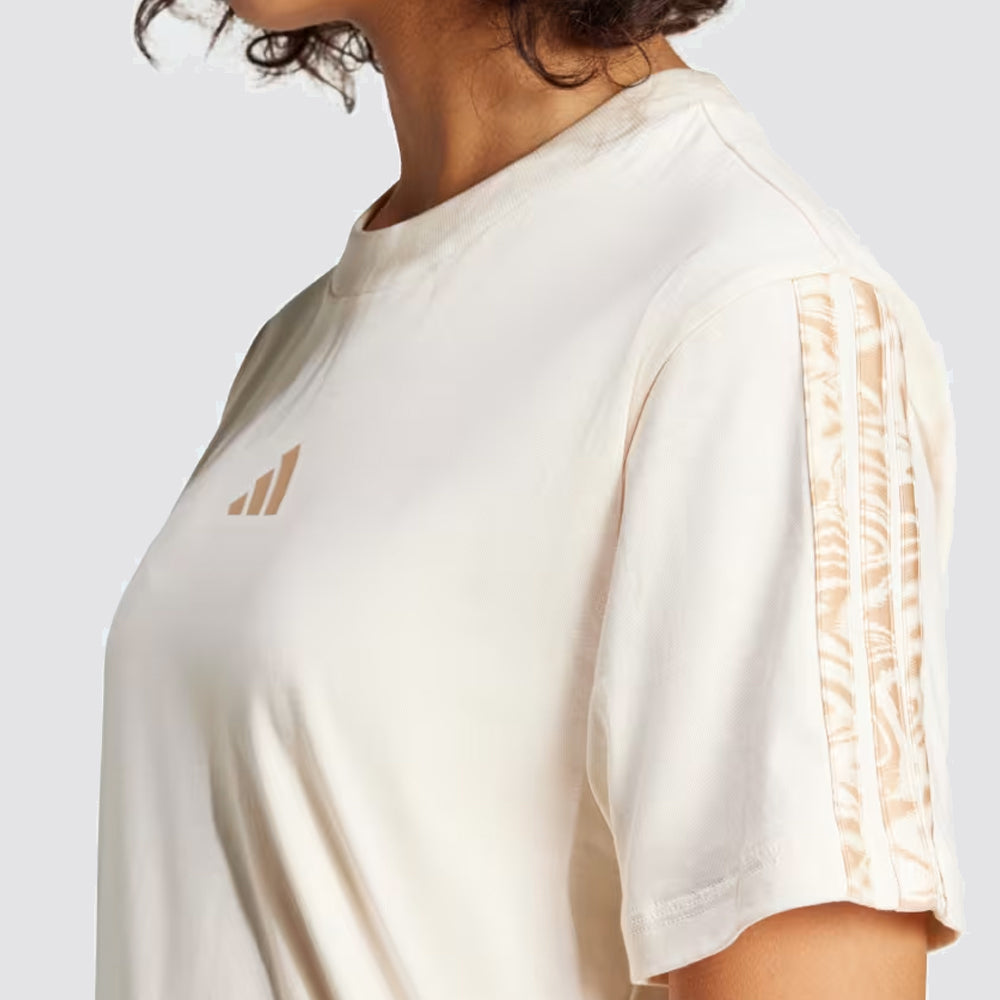 T-shirt donna con stampa animalier essentials