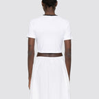 T-shirt donna costine 3 strisce girocollo