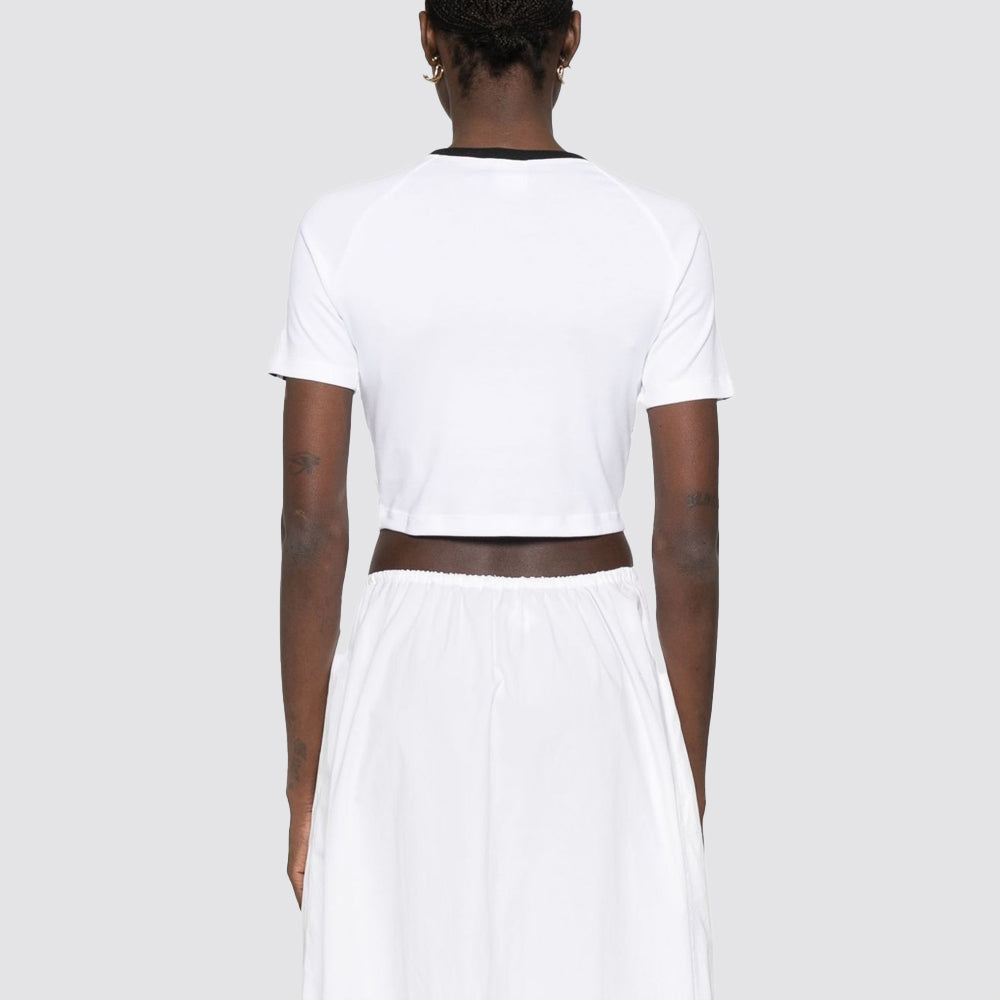 T-shirt donna costine 3 strisce girocollo