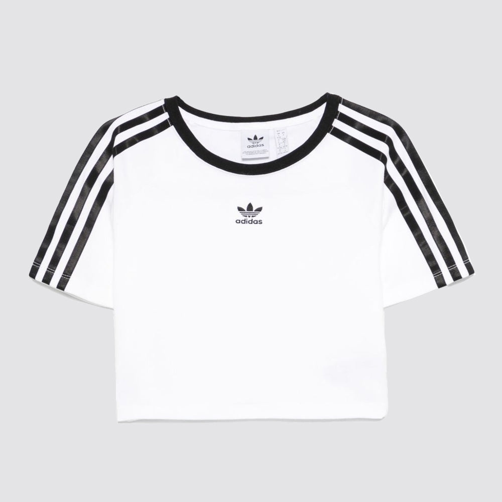 T-shirt donna costine 3 strisce girocollo