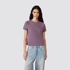 T-shirt donna girocollo jersey elasticizzato con tape logo