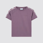 T-shirt donna girocollo jersey elasticizzato con tape logo