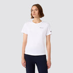 T shirt donna girocollo logo piccolo manica corta slim fit