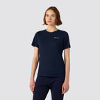 T shirt donna girocollo logo piccolo manica corta slim fit