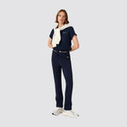 T shirt donna girocollo logo piccolo manica corta slim fit