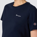 T shirt donna girocollo logo piccolo manica corta slim fit